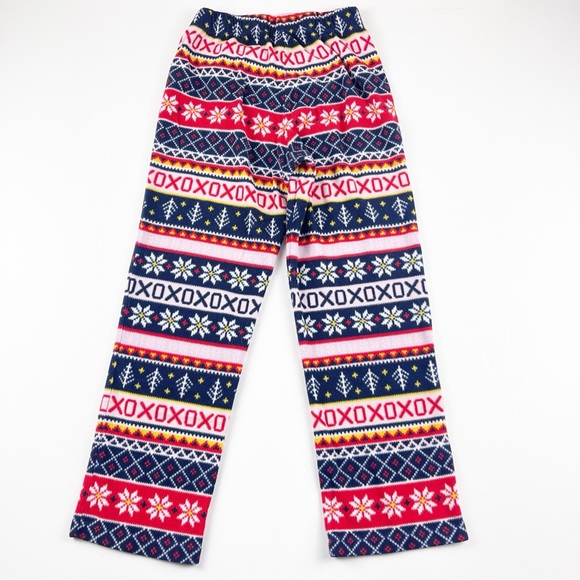 Old Navy Fair Isle Fleece Holiday Pants L 10-12 - Picture 3 of 4
